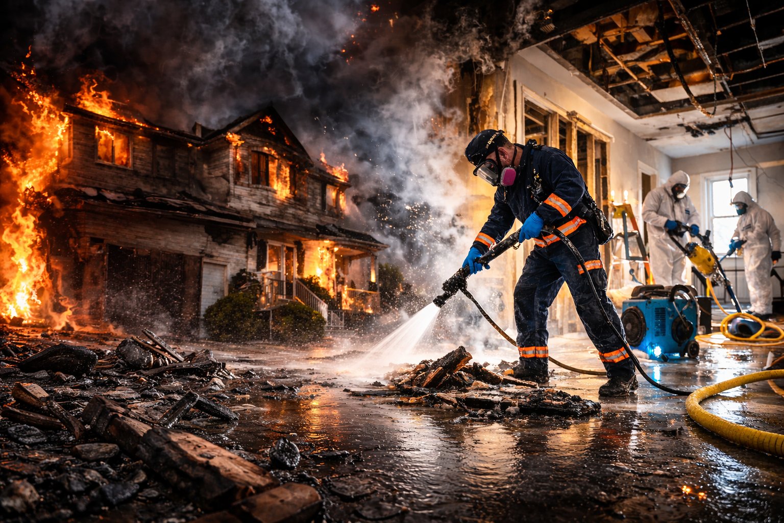 Fire damage restoration service